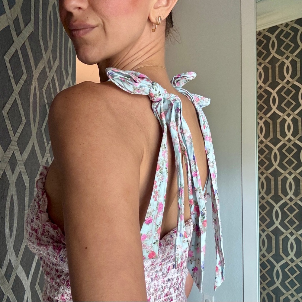 Love Shack Fancy x Target - Floral Pink, Blue and White Dress - Picture 4 of 5